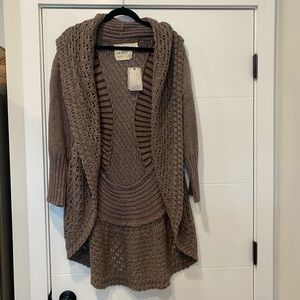 Anthropologie (brand: Angel of the North) long cardigan sweater - XL, taupe, NWT
